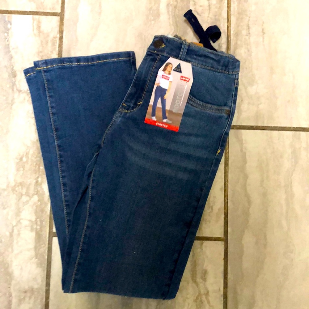 NWT Girls Juniors Sz 14 Reg LEVIS Bootcut adjustable Waist Jeans Stretch